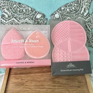 Make up Brush cleaning pad and facial exfoliating duo
